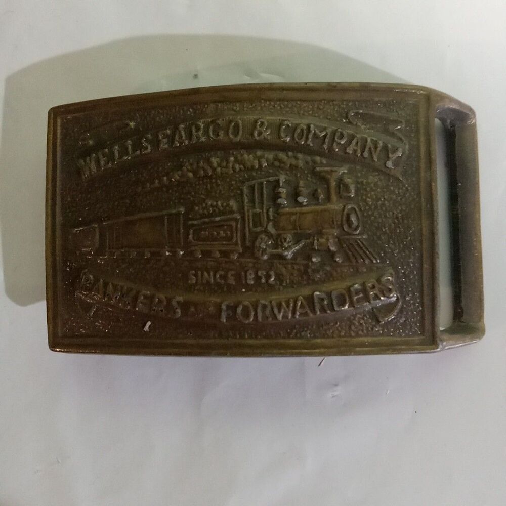 Vintage Wells Fargo & Company Bankers‎ and Forwarders Steam Engine Belt Buckle